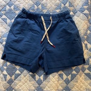 Topo design women dirt short, medium, cotton, drawstring and elastic waist, blue